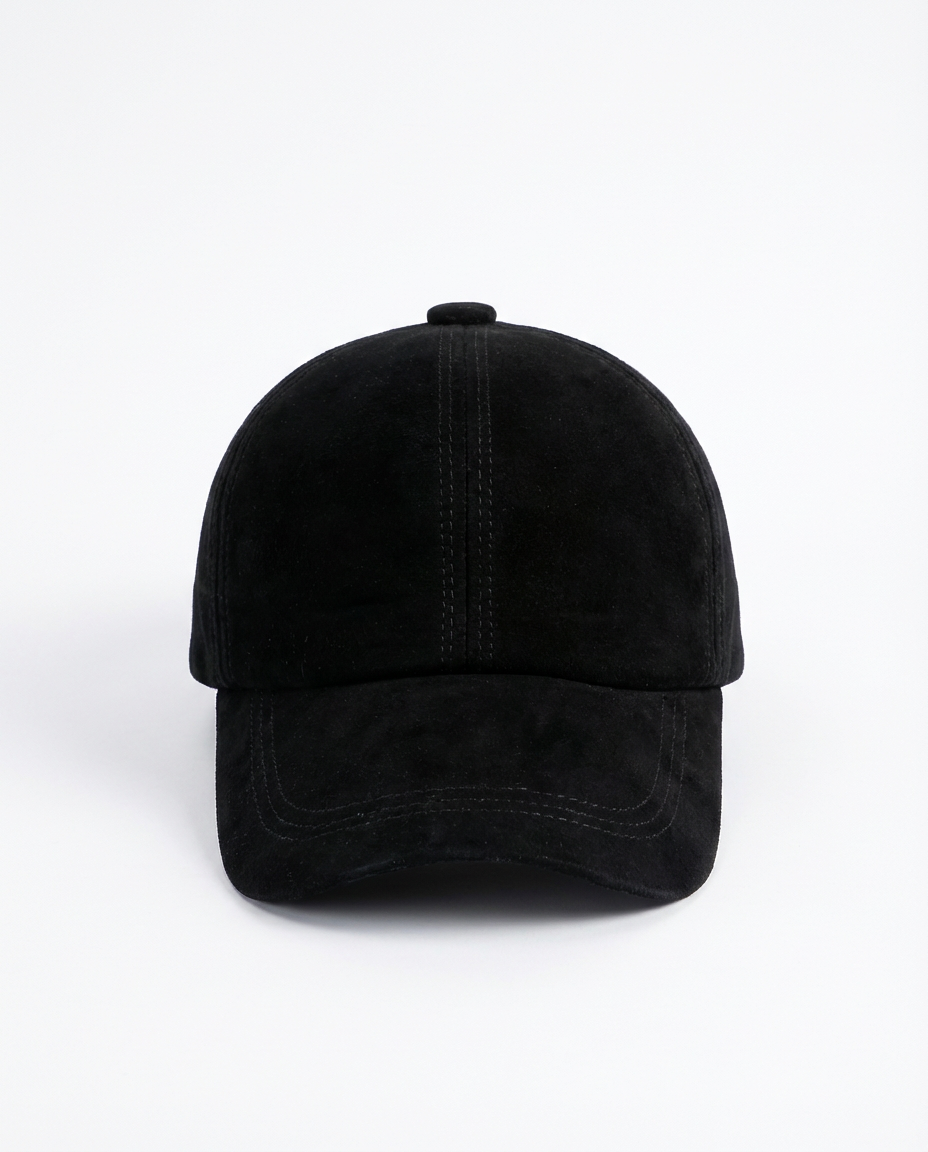 Black baseball cap on a white background